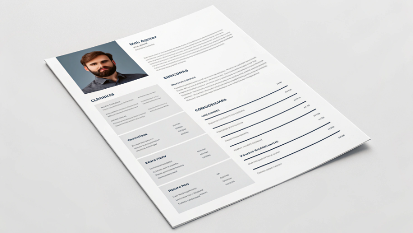 Resume example with minimalist design